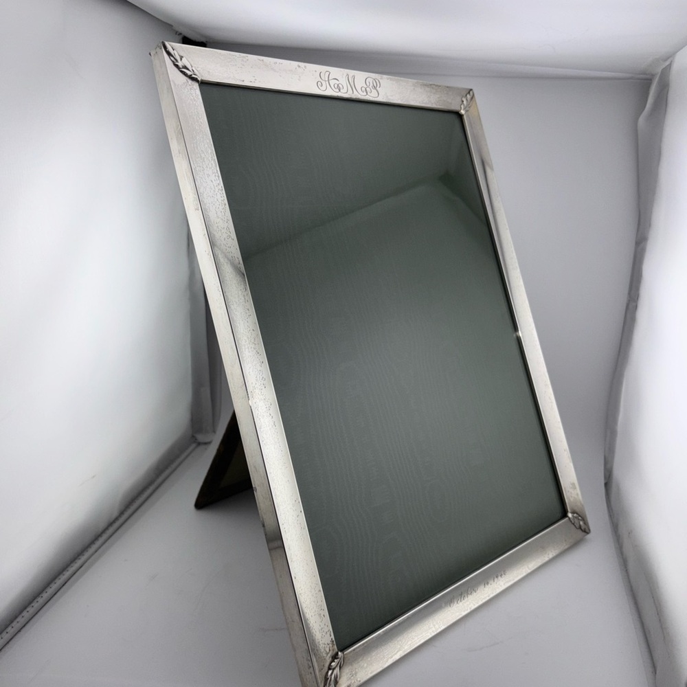 HUGE VINTAGE 11"X 14” STERLING SILVER PICTURE FRAME VELVET BACKING​​​​ 323 g​ - Picture 6 of 12